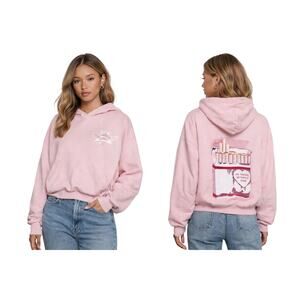 Boys Lie Pink Cropped Hoodie Cherub Graphic “No Smoke Without Fire” One Size